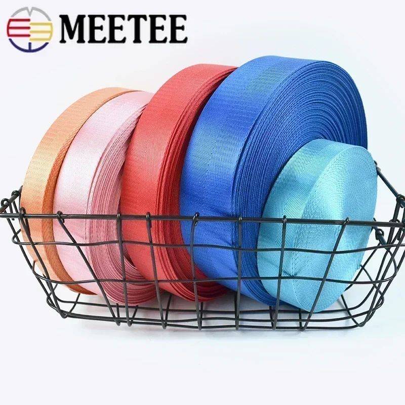 10Meters Meetee 20-50mm Nylon Webbing Band Bag Strap Lace Ribbon Tape DIY Belt Sewing Bias Luggage Binding Trims Accessories