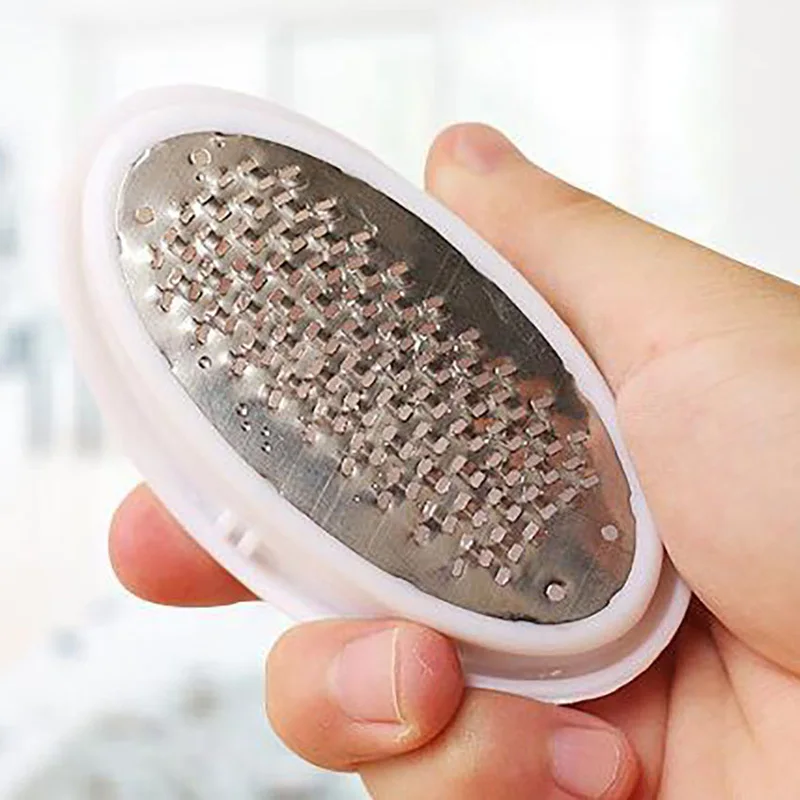 1Pcs Pedicure Foot Care Tool Voet Bestand Exfoliërende Eelt Cuticleremover Thuisgebruik Rvs Massage Zorg Ovale Ei Vorm