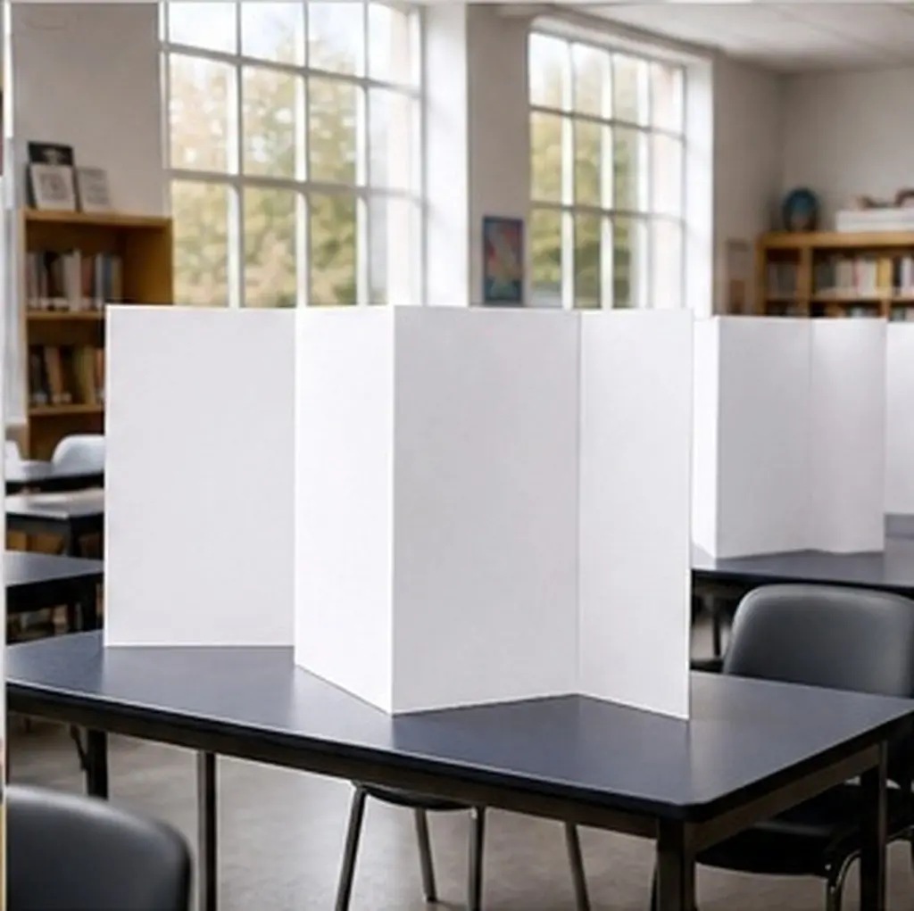 4Pcs Tri Fold Display Board For Craft Fair Display School Boards White Trifold 24x16 Inch Lightweight Presentation