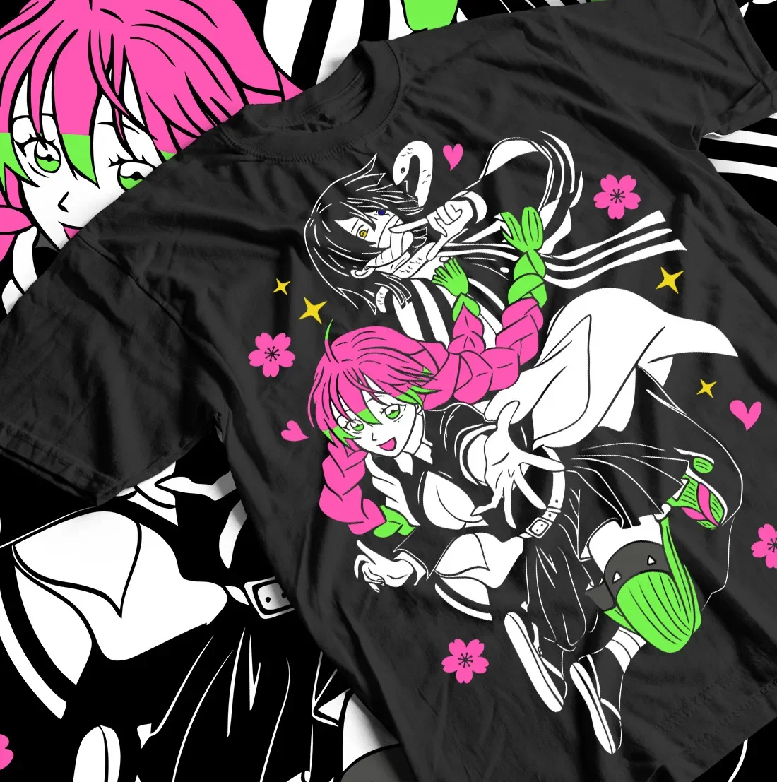 Demon Slayer Mitsuri T-Shirt  Kawaii Anime Japanese Manga Otaku All Size