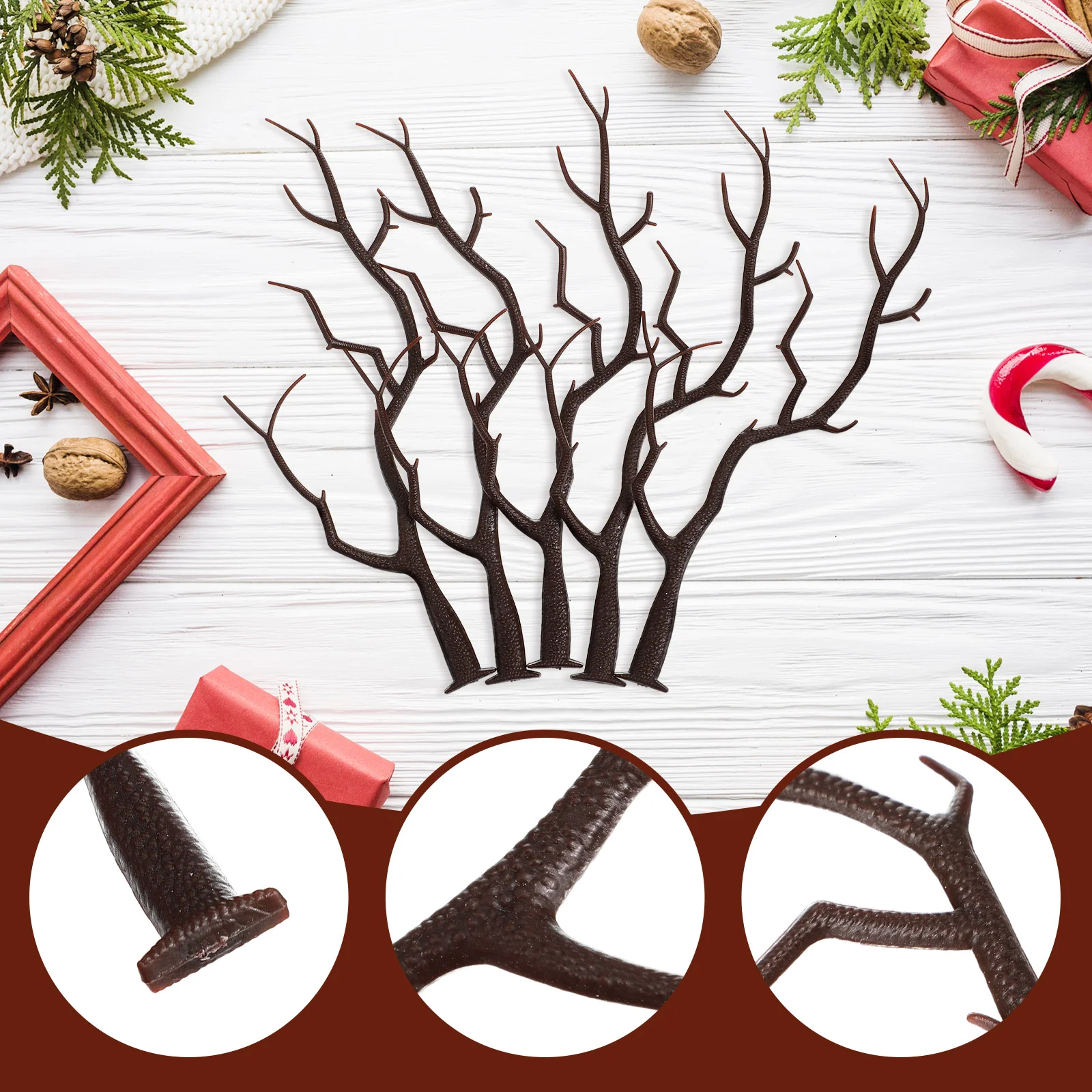 10 pçs antler artificial ramos de árvore seca falso decorações secas galhos flores chapelaria simulação resina escritório pequena planta