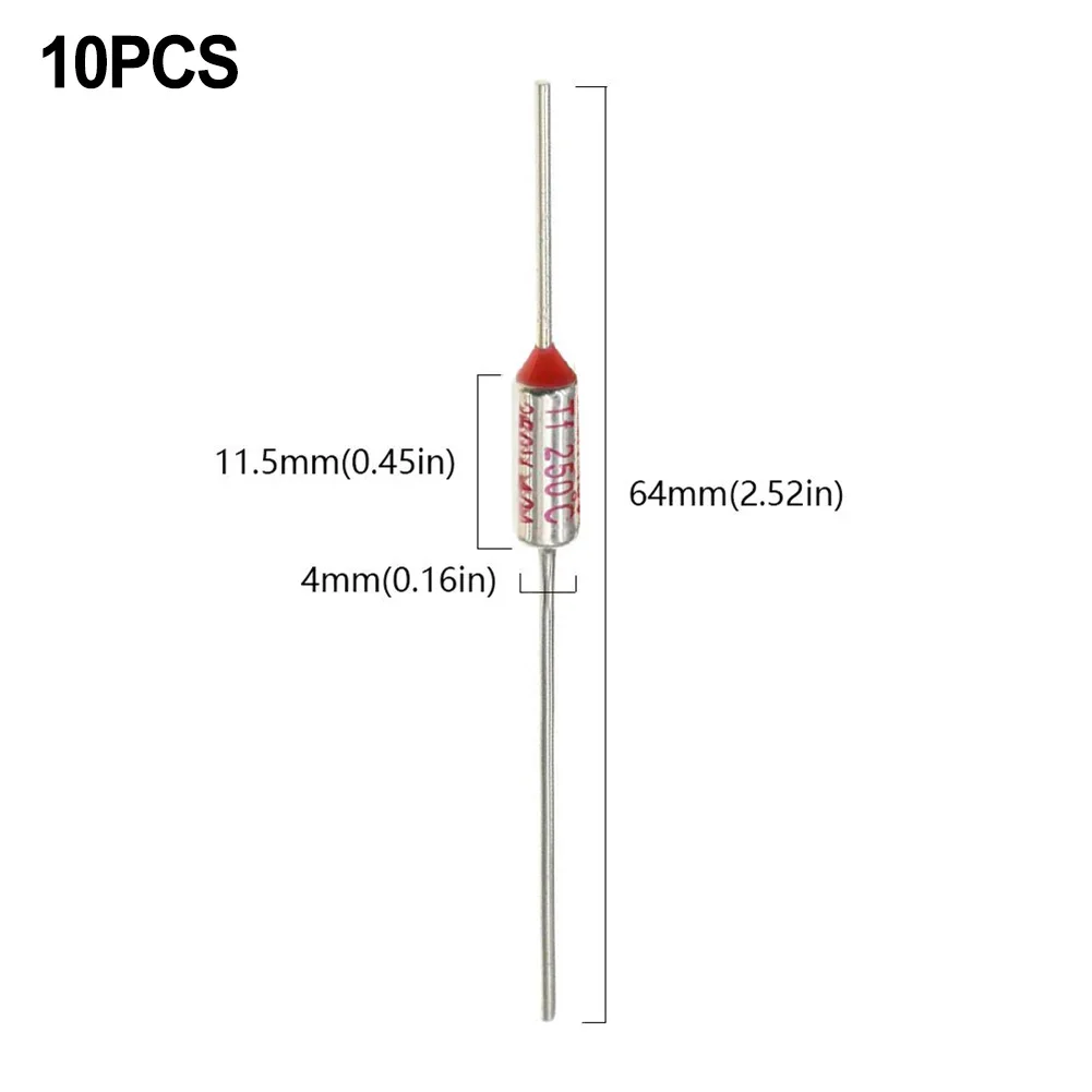 10pcs Thermal Fuse SF113E 113C 113 Celsius Degree TF Cutoff 10A 250V SF Temperature Axial Lead Links