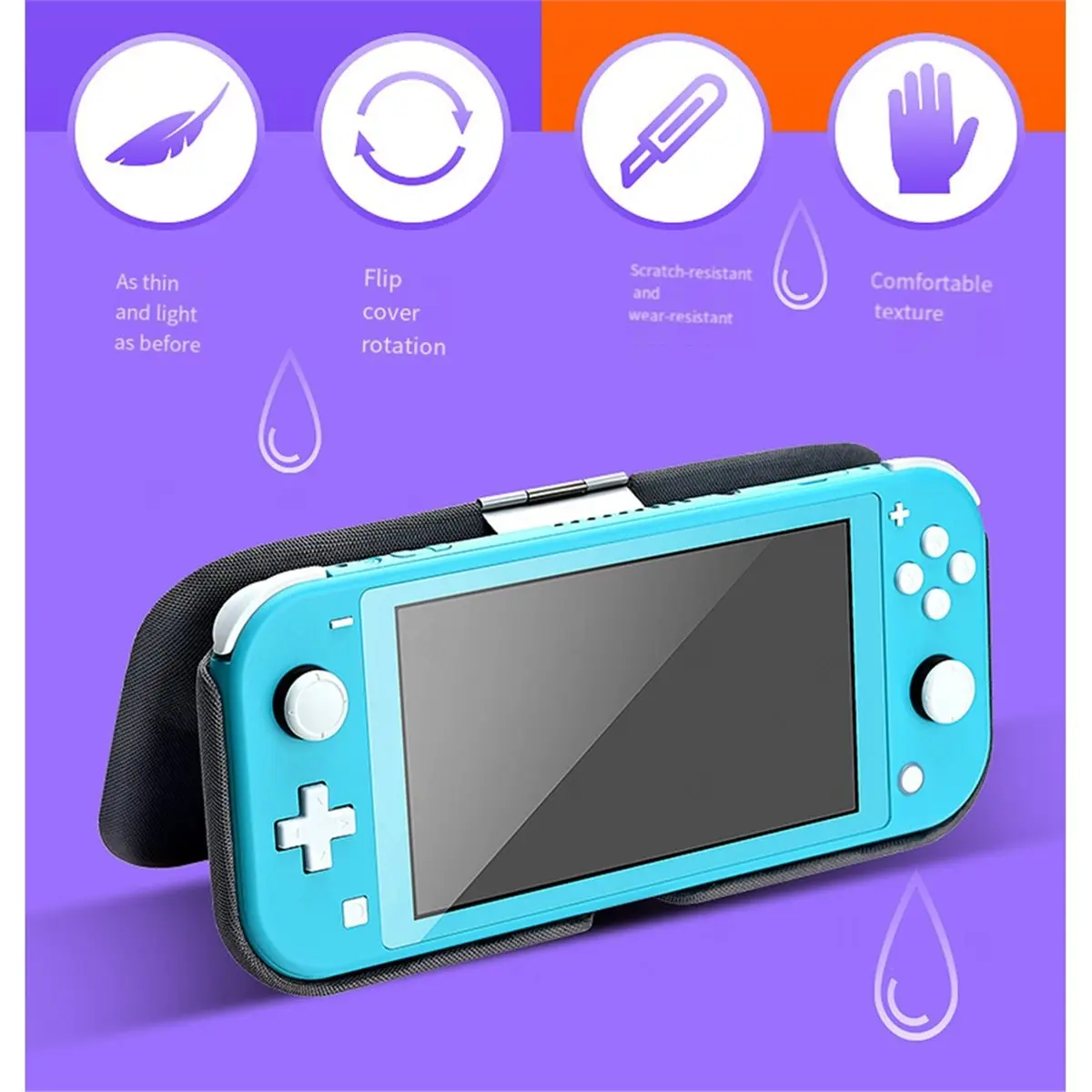 

OKgood For NS Switch Lite Protective Case with Magnetically Detachable Front Cover for Switch Lite Gaming Accessories B