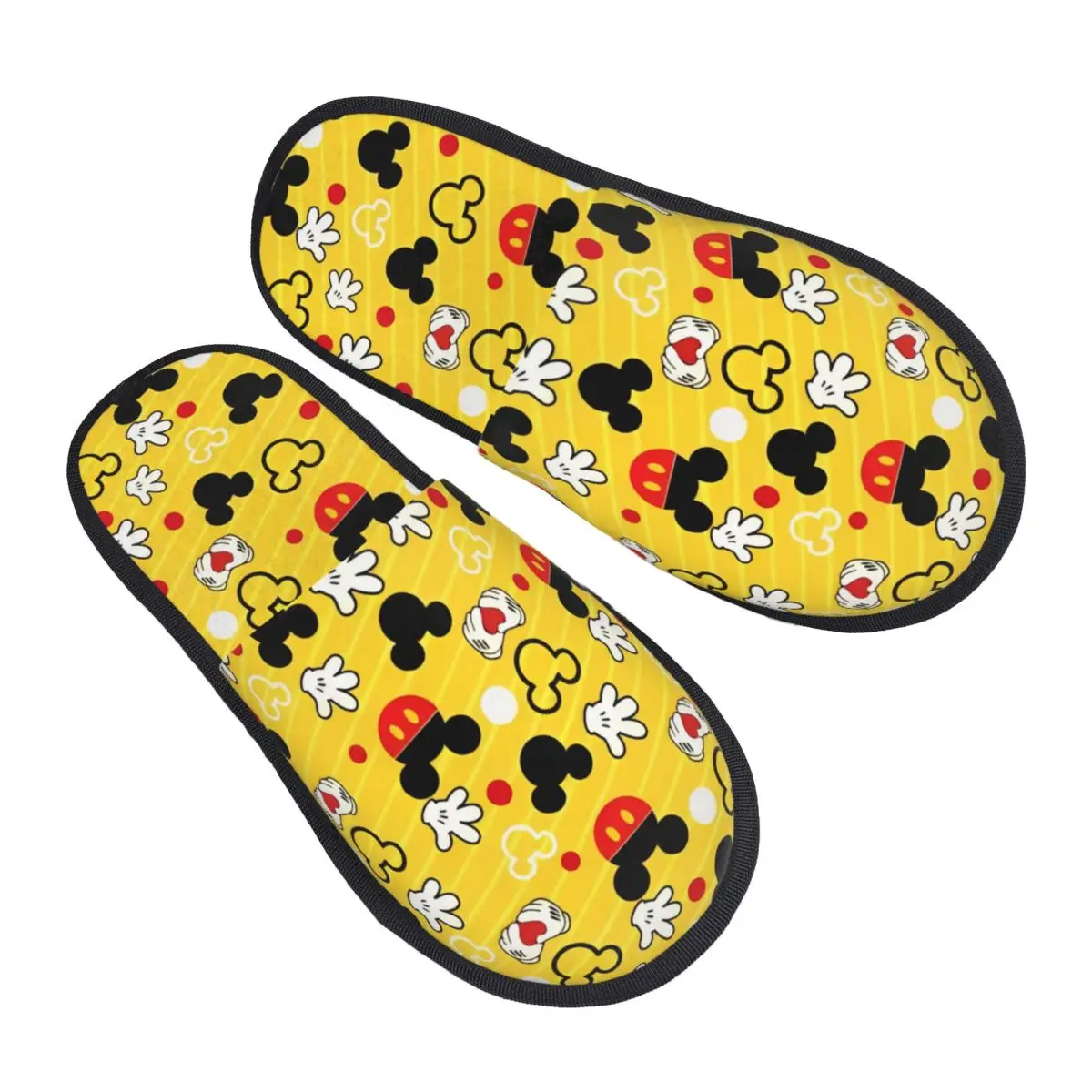 

Зимние домашние хлопковые тапочки с рисунком Микки и Минни, домашние меховые тапочки, шлепанцы для гостиной, уютные нескользящие шлепанцы с героями мультфильмов