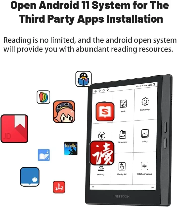 

Лидер продаж, 6,8-дюймовое устройство для чтения электронных книг Eink Light, сенсорный экран 3 + 32 ГБ, 300 PPI, Android 11 E Reader, электронная книга