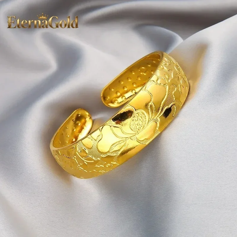 EternaGold 9999 pure  24K genuine  bracelet for women, wide edged  bracelet,  jewelry