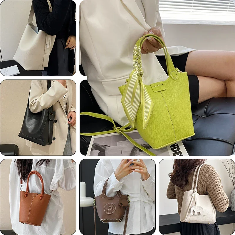 جديد وصول بو دلو حقيبة مع حزام الكتف اليدوية Diy بها بنفسك حقيبة عدة مجموعة المواد السفلية محلية الصنع اليد الخياطة هدية