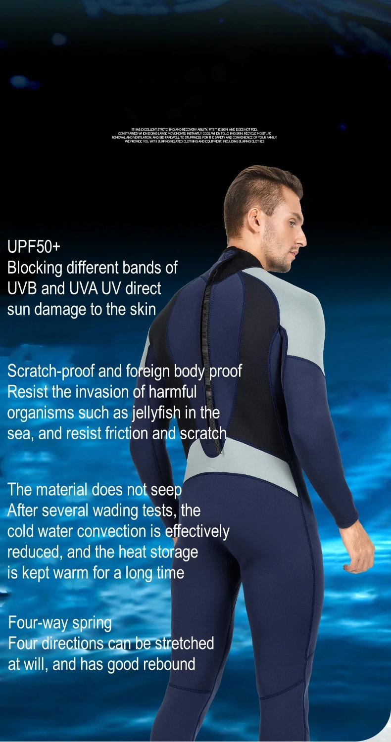 3MM Neoprene Full Body Outdoor Swim Keep Warm Surfing Kayaking WetSuit Scuba UnderWater Hunting Snorkeling Drifting Diving Suit