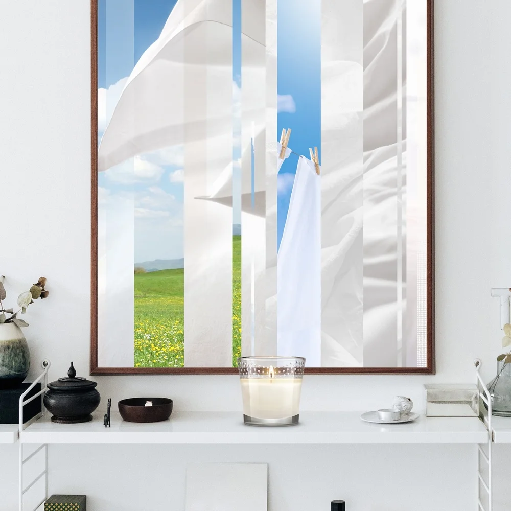 Essential Oil Infused Scented Candles Clean Linen Fresh Aroma 2 Count Gel Wax Long Lasting 56 Hours Lead Free Wick