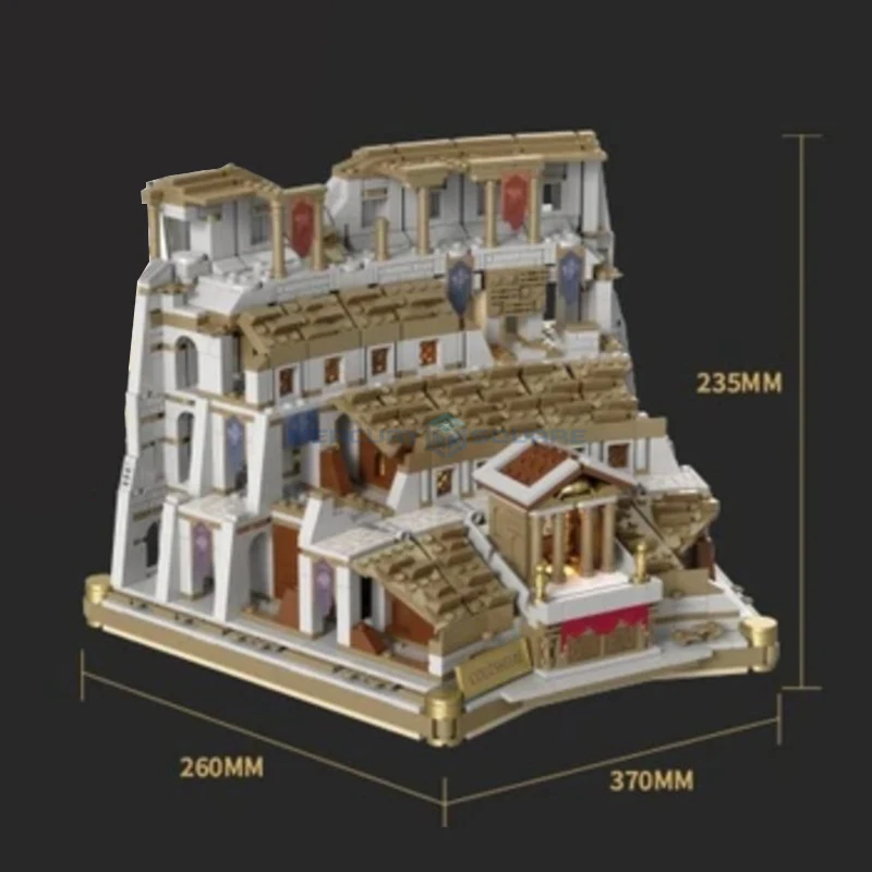 子供と大人のためのモジュラー建築ブロック,コロッセオモデル,ローマの街の景色,イタリアの建築,ギフト玩具,moc gk201