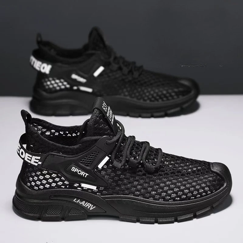 Summer Mesh Shoes Men Casual Shoes Fashion Lightweight Breathable Walking Sneakers Slip-on Mens Flats Shoes Plus Size