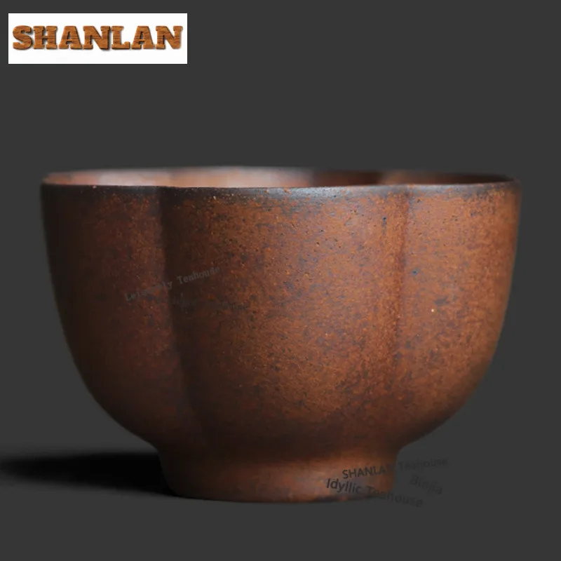 

Чайная чашка из старинной глины в форме лепестка, 100 мл, традиционная чаша для чая, чашка для дегустации ароматов, мастер-чашка для чайной церемонии, набор для чаепития, изделия ручной работы