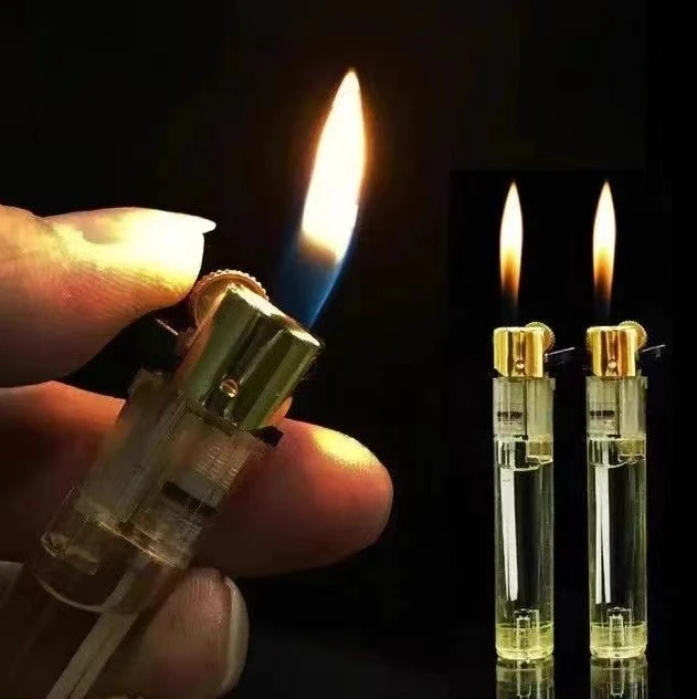 5 قطع جديدة شفافة الرجعية الصوان بكرة البلاستيك القابل للتصرف ضئيلة مفتوحة لهب ولاعة منزلية #1