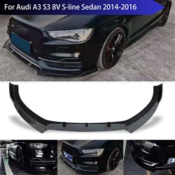 Front Bumper Splitter Lip for Audi A3 S3 8V S-line Sedan 2014-2016 Diffuser Spoiler Protector Guard Deflector Lip Auto Parts