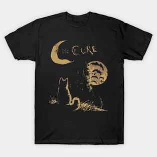 2026 Summer The Cure Cat Moon T-Shirt Graphic Band Shirt Short Sleeve Tee Luxury Casual Vintage Suitable for Both Men and Women
