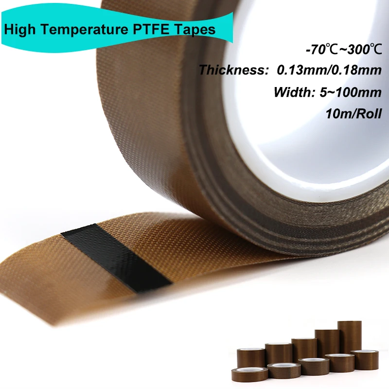 0.13/0.18mm PTFE Glass Cloth Tape, High Temperature Tape for Vacuum Sealer Machine, Hand Impulse Sealers Insulation PTFE Coated