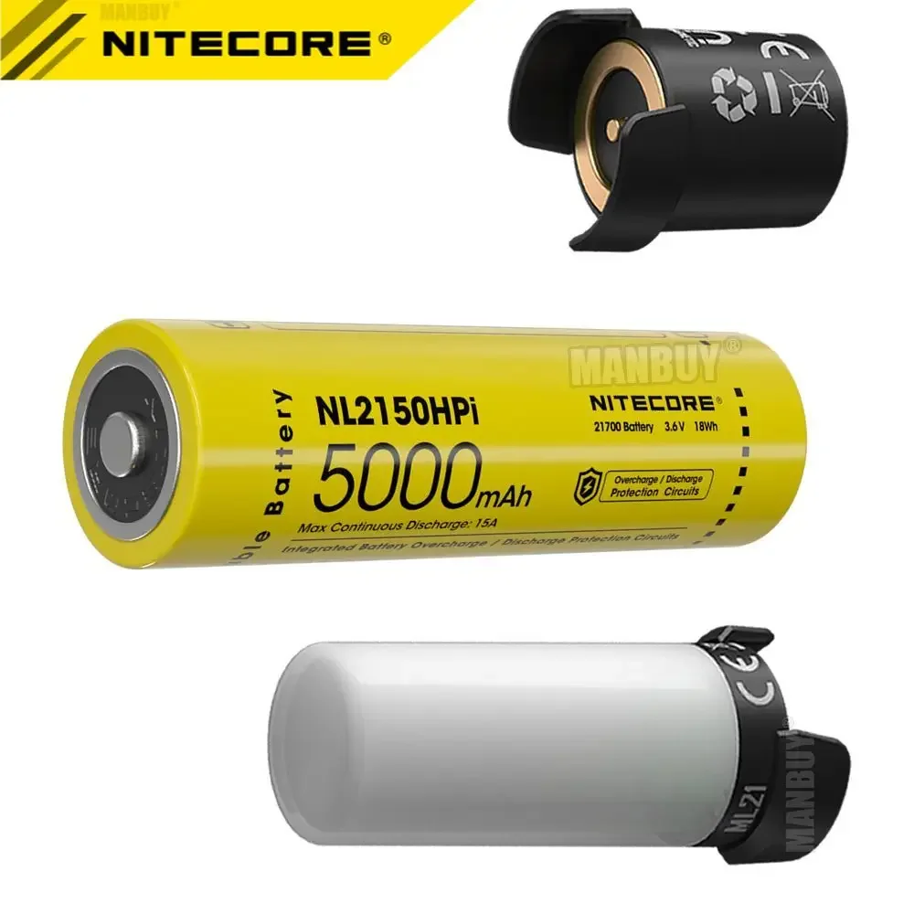 2024 nitecore 3in1 21700 Intelligent Battery System NL2150HPi 5000mAh Rechargeable Battery+ MPB21 Powerbank+ML21 mini Flashlight