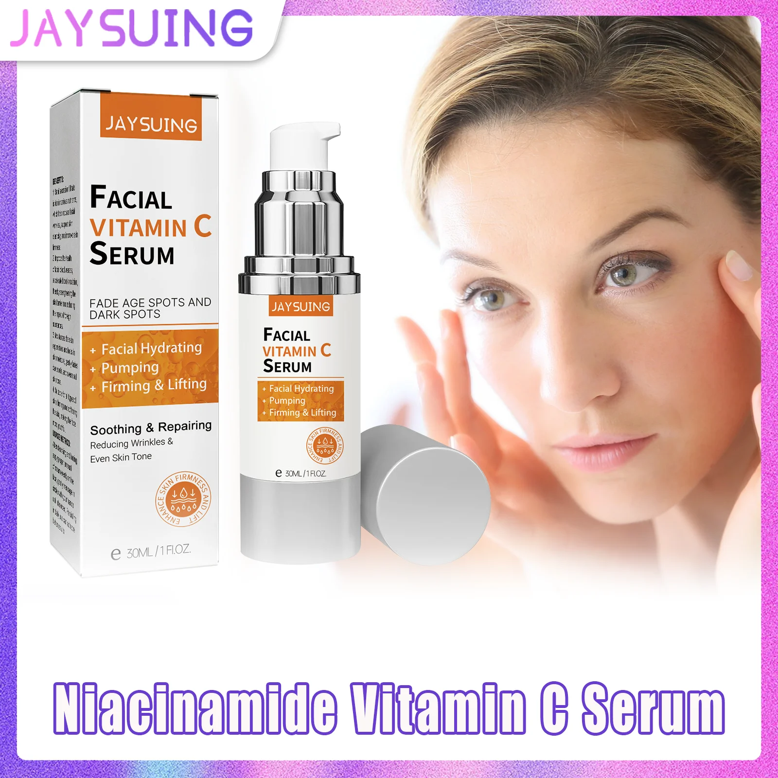 Niacinamide Vitamin C Serum Daily Facial Care Luxury Suitable For All Skin Types Serum To Reduce Fine Lines Firm Skin A