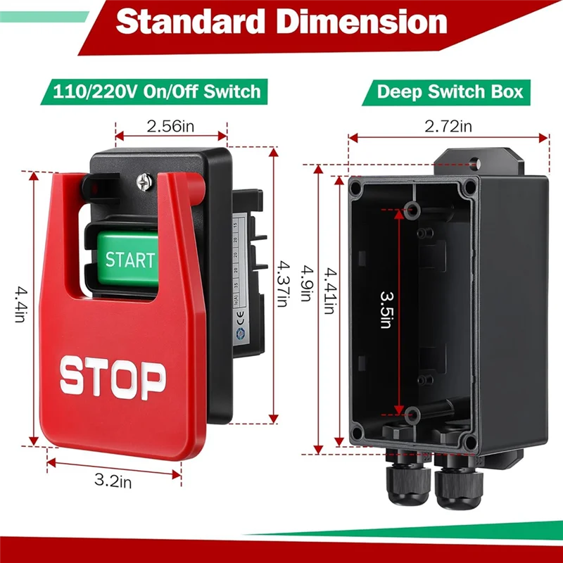 

【Сlash-Deal!】 Однофазный предохранительный выключатель 110/220 В с видимым стопорным лопаткой для питания настольной пилы