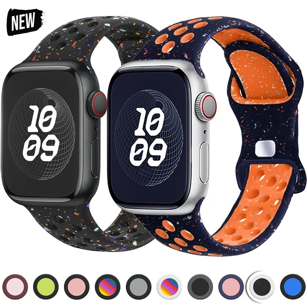 

Strap For Apple Watch Band 46mm 42mm 49mm 45mm 40mm 41mm 38 44mm correa Breathable bracelet iwatch series 10 8 SE 7 6 5 9 Ultra