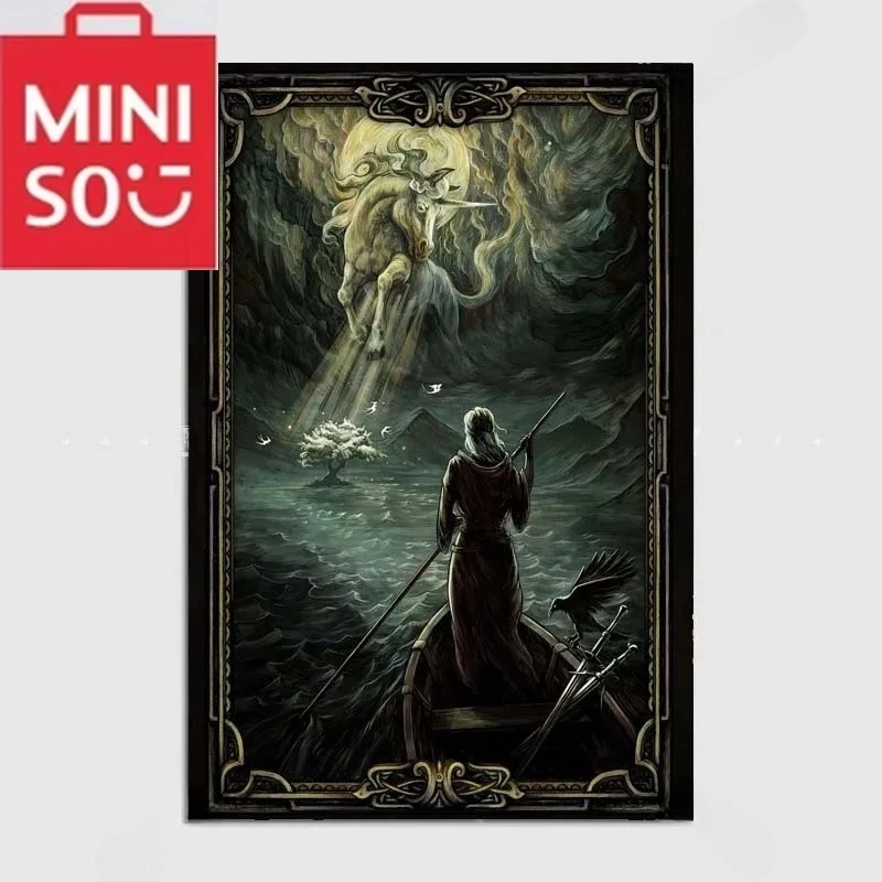 لوحة زيتية MINISO حسب الرقم W-Witcher لتزيين المنزل لوحة جدارية لغرفة النوم ديكور إطارات هدية