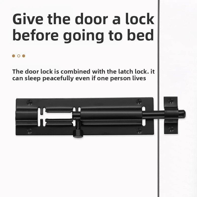 304Stainless Steel Small Square Bolt Thickened Door Latch Lock for Wooden Doors, Windows, Bathroom Surface Mounted Anti-theft Sm