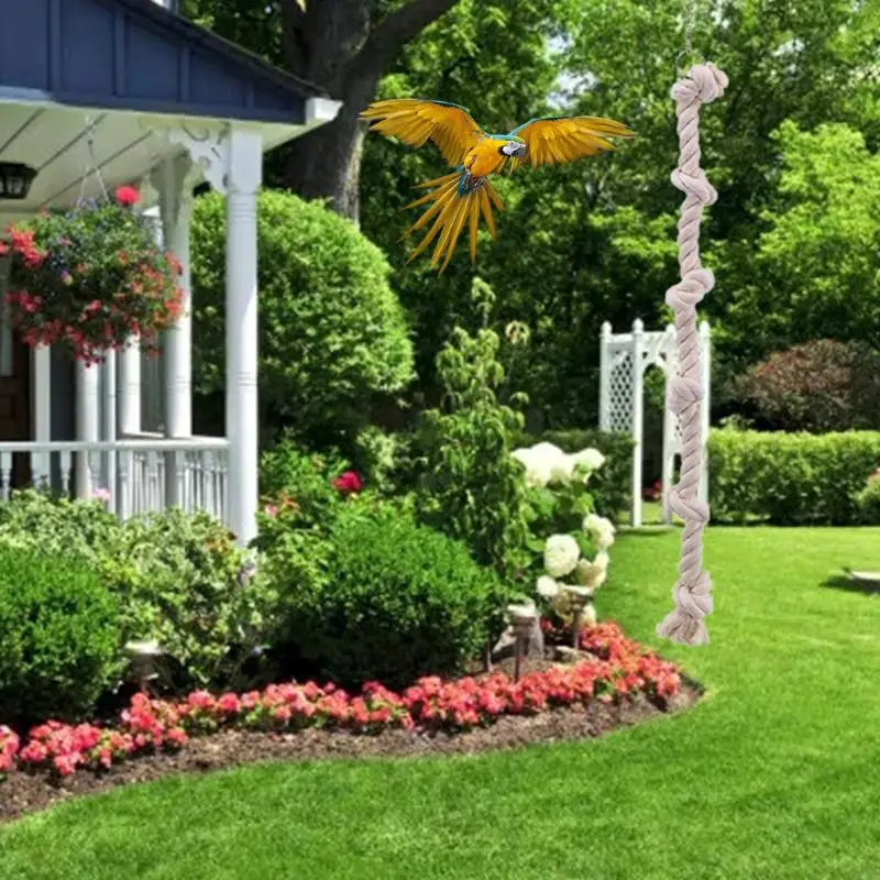 E06A Bird Rope Chew Toy Cotton Rope Swing Cage Hanging Climbing for Small Cockatoos Green Cheek Conure Mini Macaws