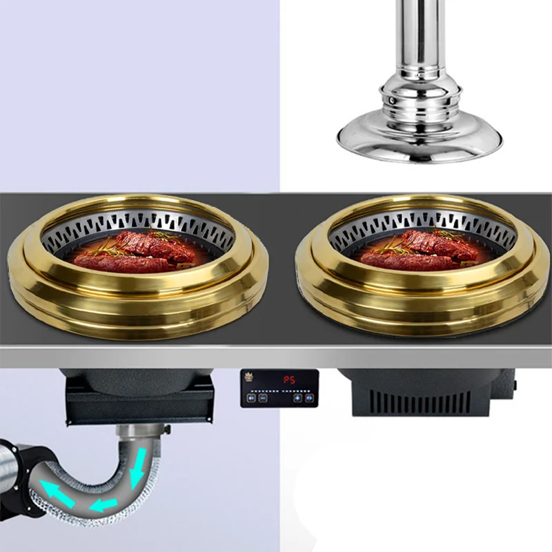 Commercial Stainless Steel Korean Barbecue Grill Indoor Table Top Japanese Hibachi Grill for Restaurant