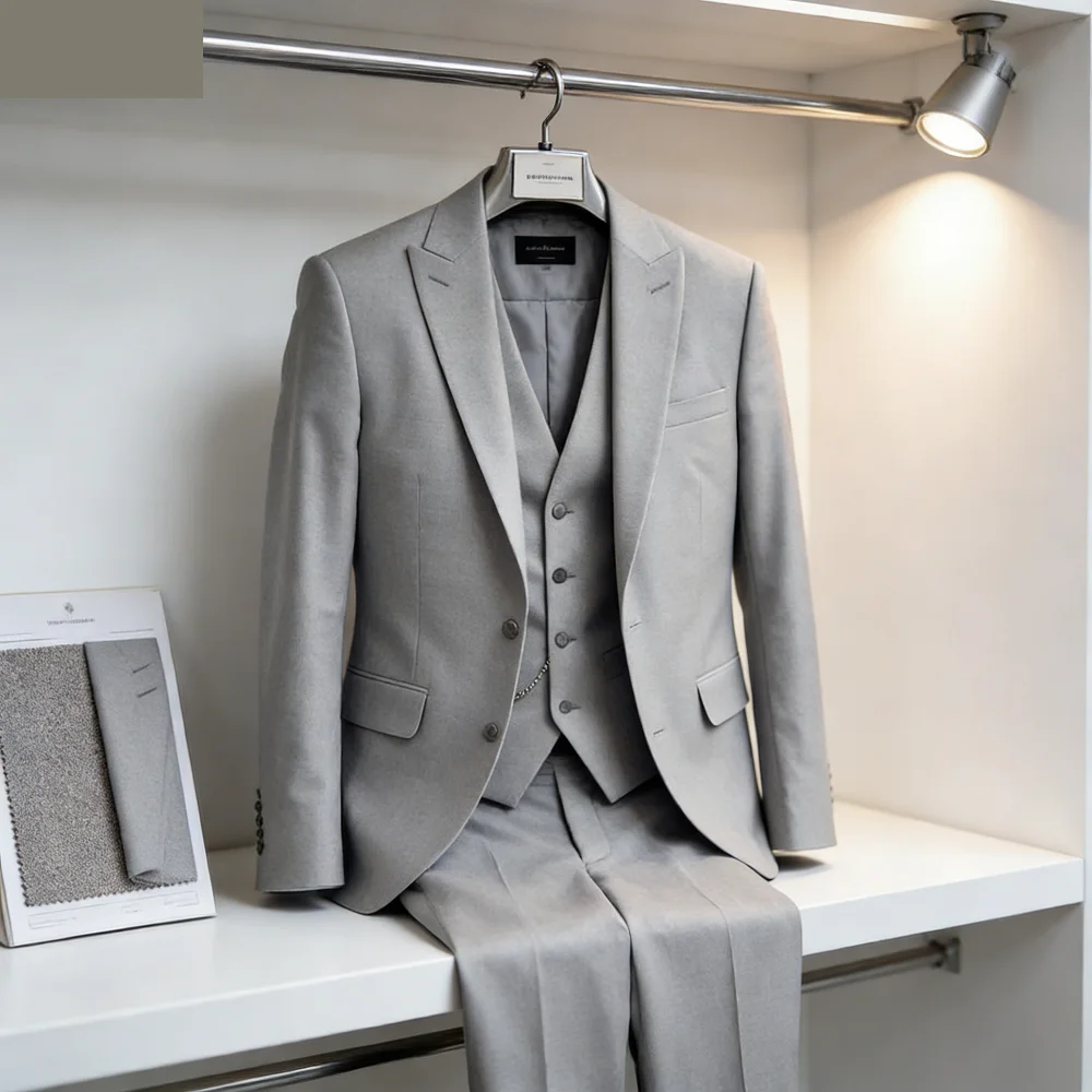 

Classic Wedding Solid 3-Piece Smoking Ternos Fino Adjusted Male Formal Business Suits for Groomsmen And Festive Occasions