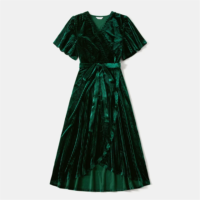 Green velvet dress macys best sale