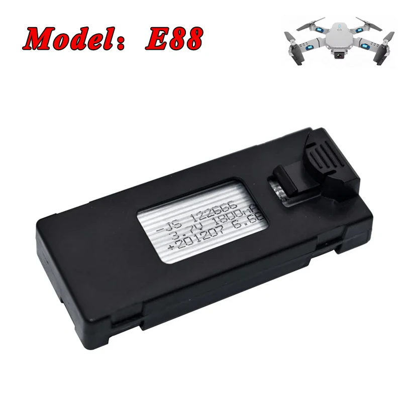 3.7V 1200mAh 1800mAh Lipo Battery for E88 E88PRO E99 P1 K3 LS-E525 E525 PRO / for E58 S168 JY019 JD19 Drone Battery