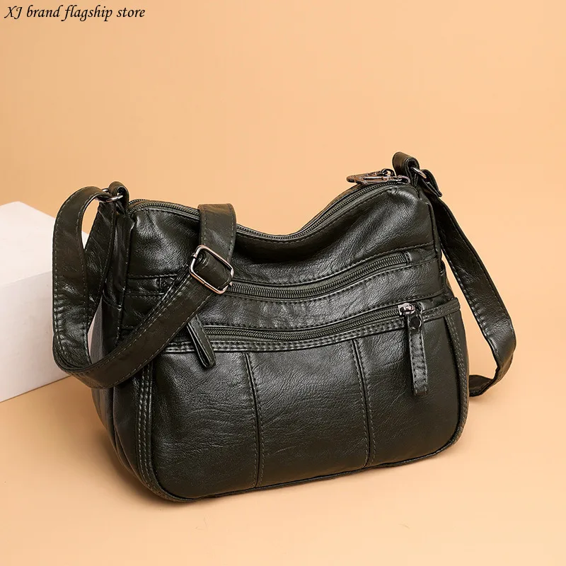 

Amazon popular women's bag PU soft leather texture crossbody bag large capacity casual shoulder bag simple large capacity tote