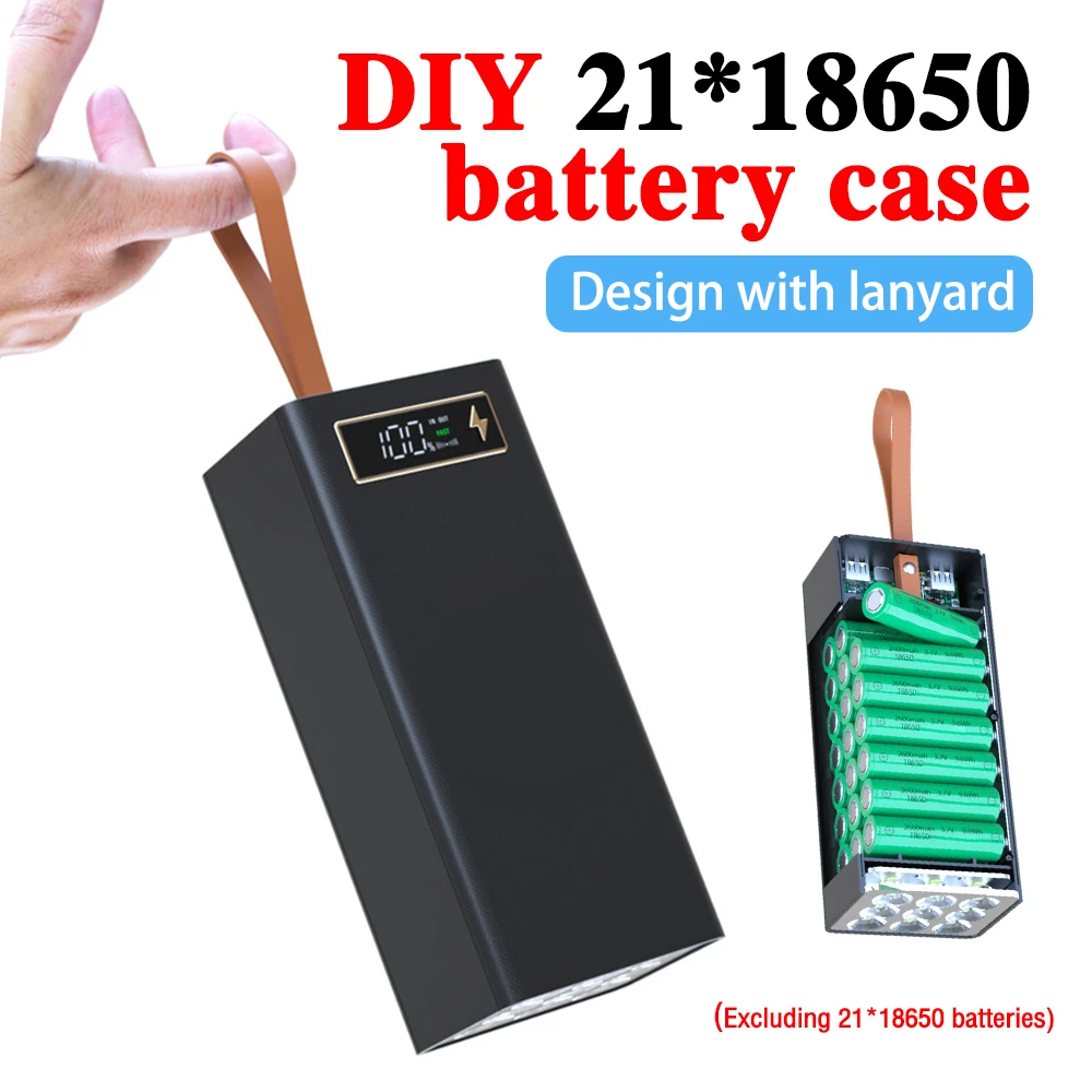 18650 Battery Power Bank Case Charger Box Holder Dual USB LCD Display Support Quick Wireless Charger Battery Shell Storage