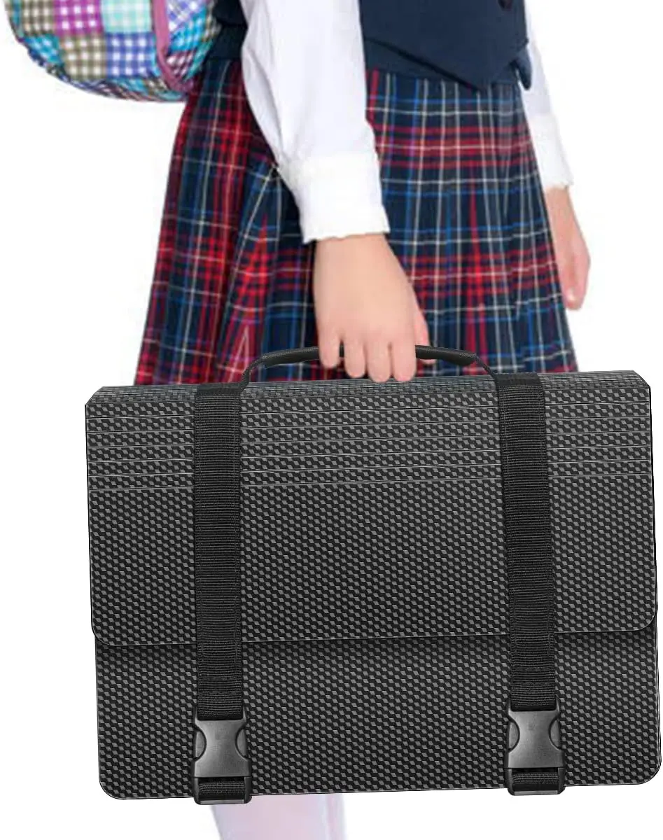Expanding File Folder 25 Pockets Accordion Organizer with Handle Portable Filing Box for A4 Letter Documents view 6