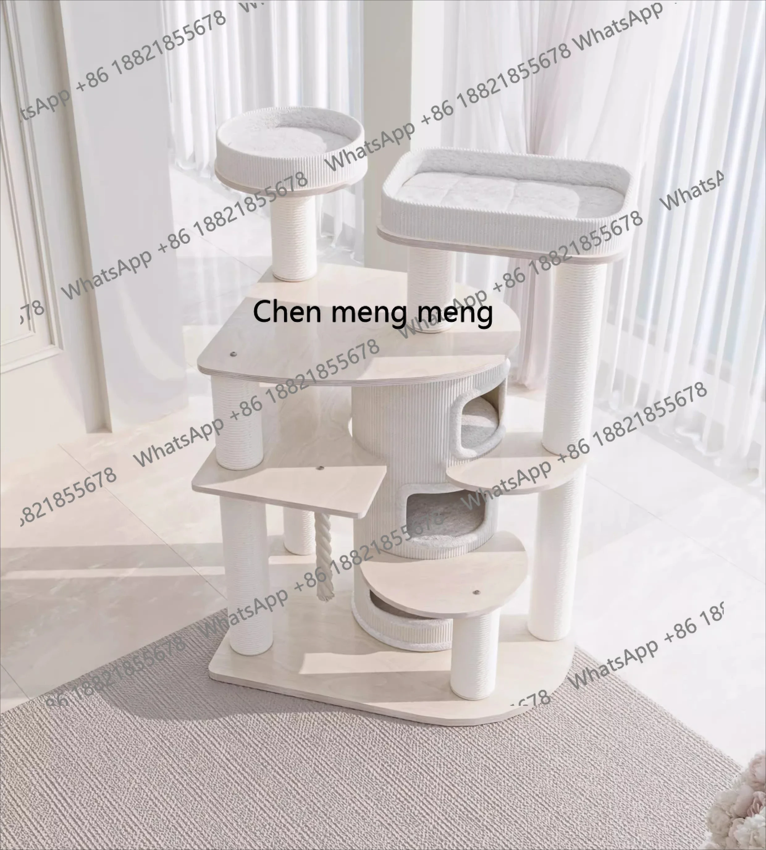 

X cat climbing frame, nest and tree integration, super large solid wood multi-layer cat castle, wooden villa