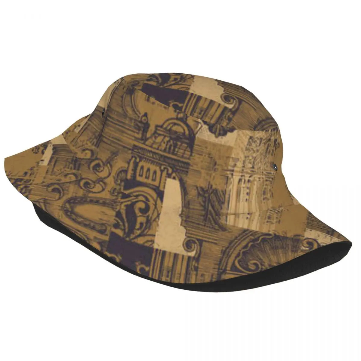 Ancient Architecture Art Bucket Hat Bob Fisherman Cap Outdoor Travel Sun Visor Fashion Panama