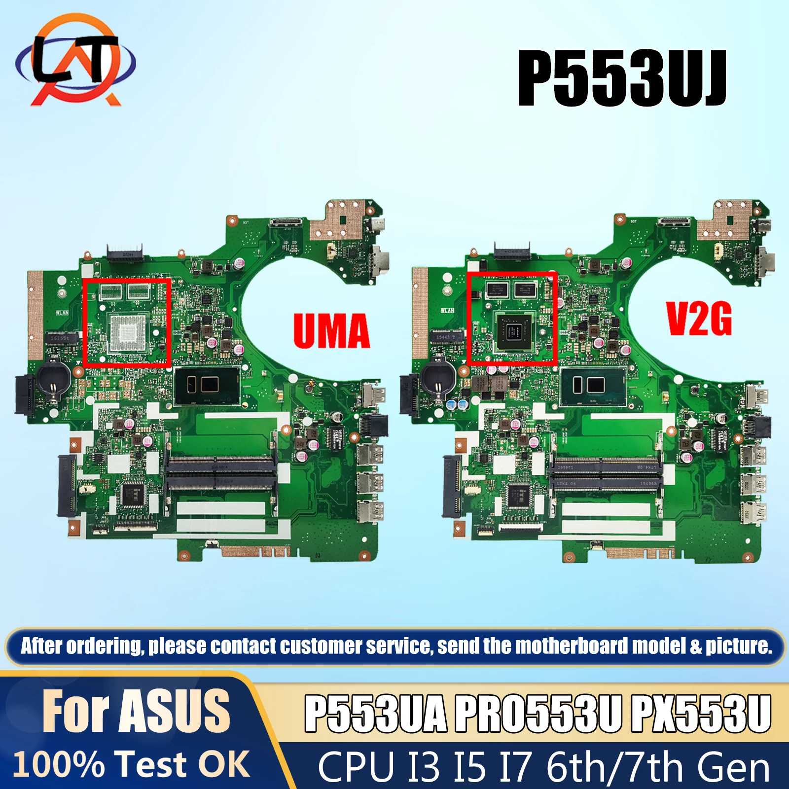 

P553UJ For ASUS P553UA PRO553U PX553U P2540UQ P2540U P2540UV P2540UB P2540UA Laptop Motherboard CPU I3 I5 I7 6th/7th Gen DDR4