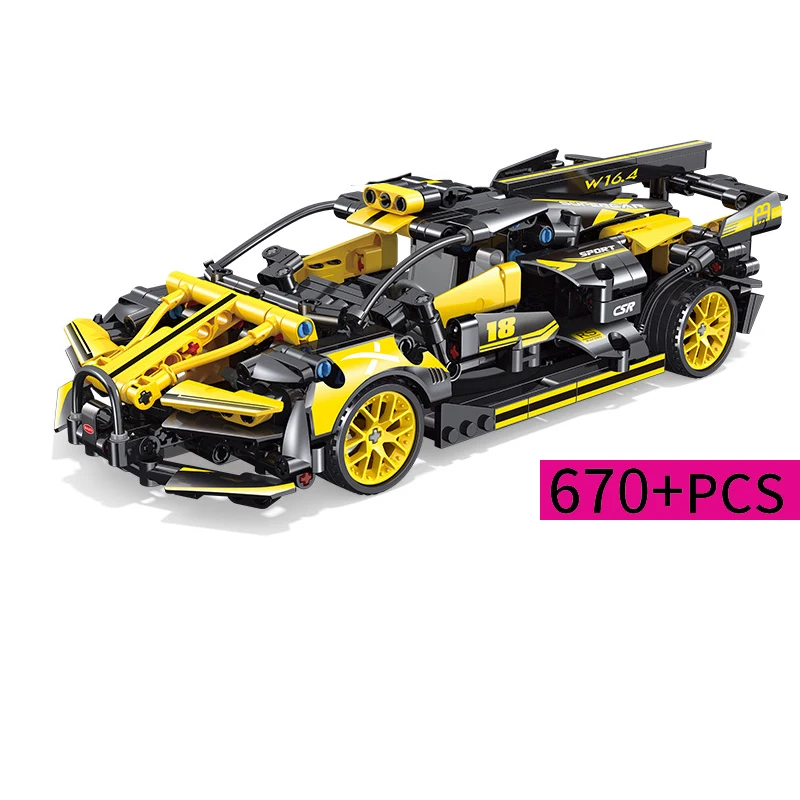 670PCS Super Sports Car Building Blocks Kit Bricks Classic Creative Assembling Educational Kids Toys Boys For Children Gift