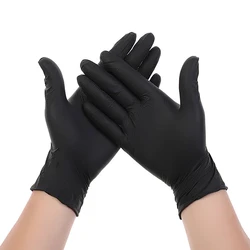 100PCS Black Nitrile Gloves Disposable Waterproof Gloves for Working Gardening Dishwashing Kitchen Tattoo Household Cleaning