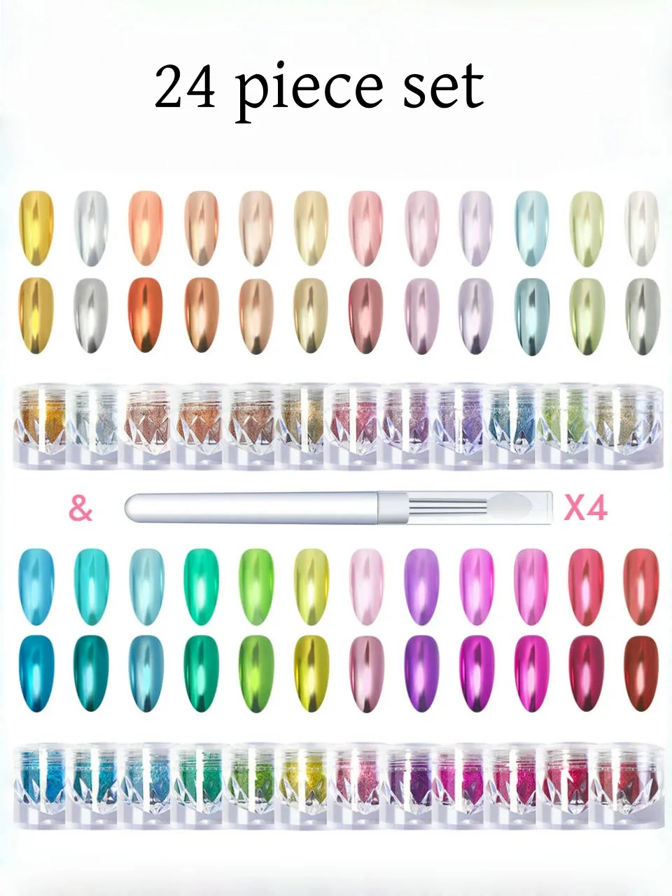 1/8 stuks hoge diamant fles magische spiegel poeder zilver rose goud heldere wrijving coating nagellak lijm nail art creatie K2Y ﻿ - afbeelding 1