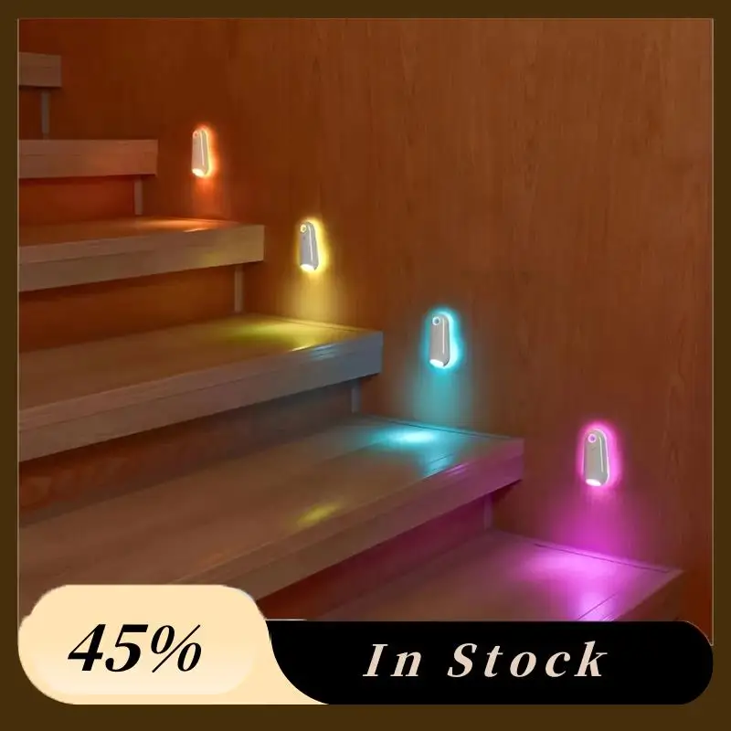 

A60Z Top Motion Sensor Led Lamp Night Light 8 Colors Wireless Rechargeable For Bathroom Stairs Restroom Toilet Waterproof Lights