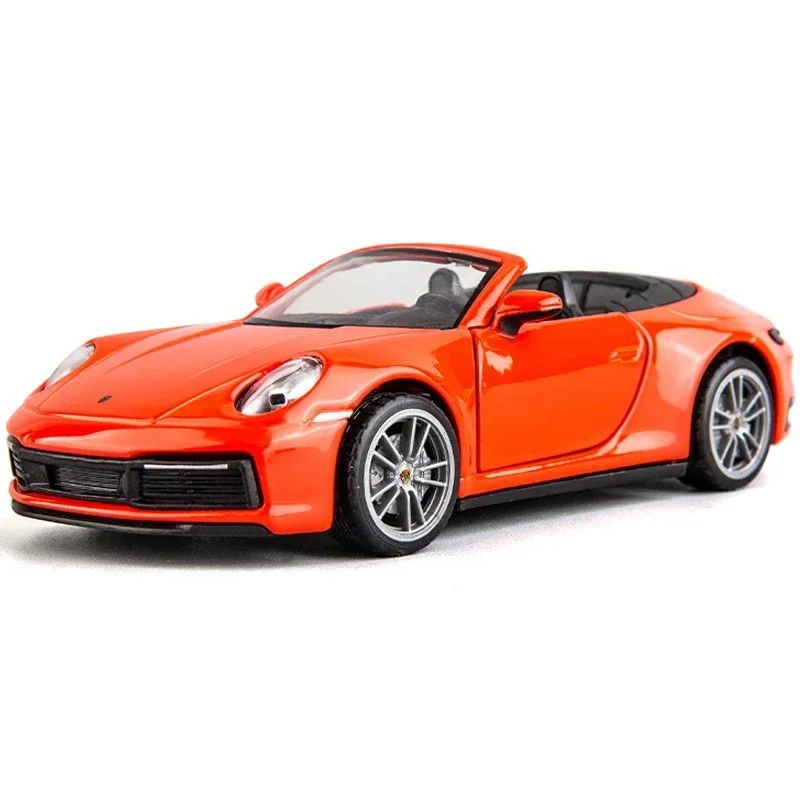 1:32 Porsche 911 Carrera Alloy Cast Toy Car Model Sound and Light Pull Back Children\'s Toy Collectibles Birthday gift