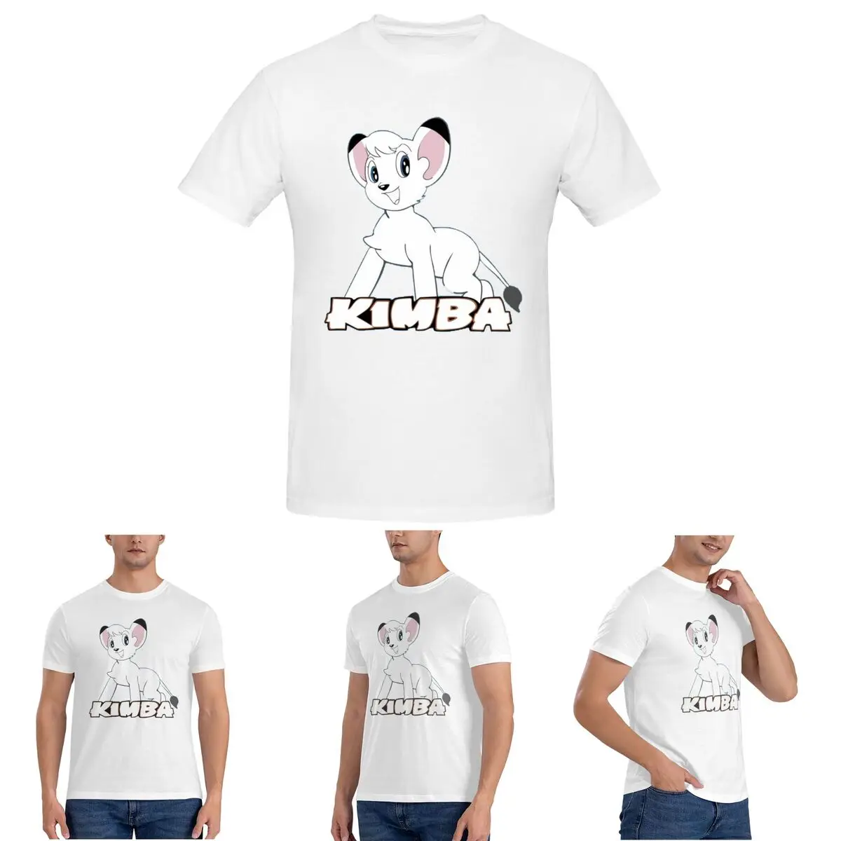 

Kimba White Lion T-Shirt for Men Cotton Plus Size T Shirts Men's Short Sleeve O-Neck Summer Clothes Tops S-6XL