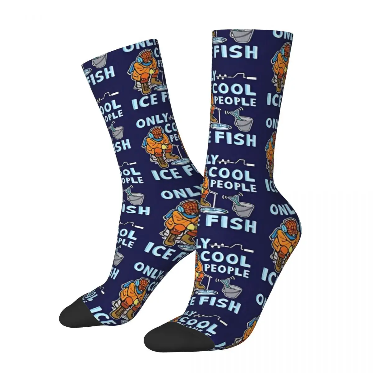 Only Cool People Ice Fish Fishing Fisherman Fishing Unisex Winter Socks Outdoor Happy Socks street style Crazy Sock