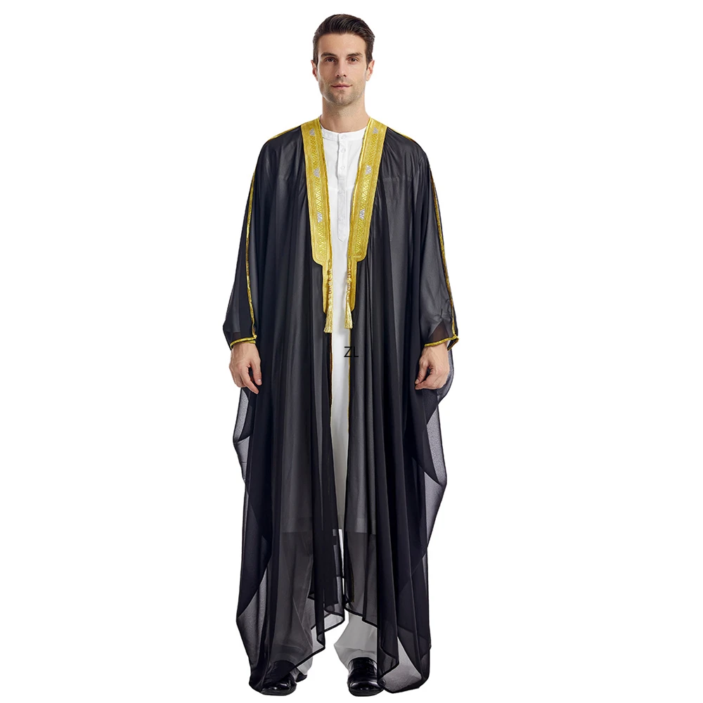 Dubai Saudi Abaya Open Kimono Men Muslim Long Robe Jubba Thobe Islam Clothing Arabic Turkey Kaftan Abayas Caftan Middle Eastern