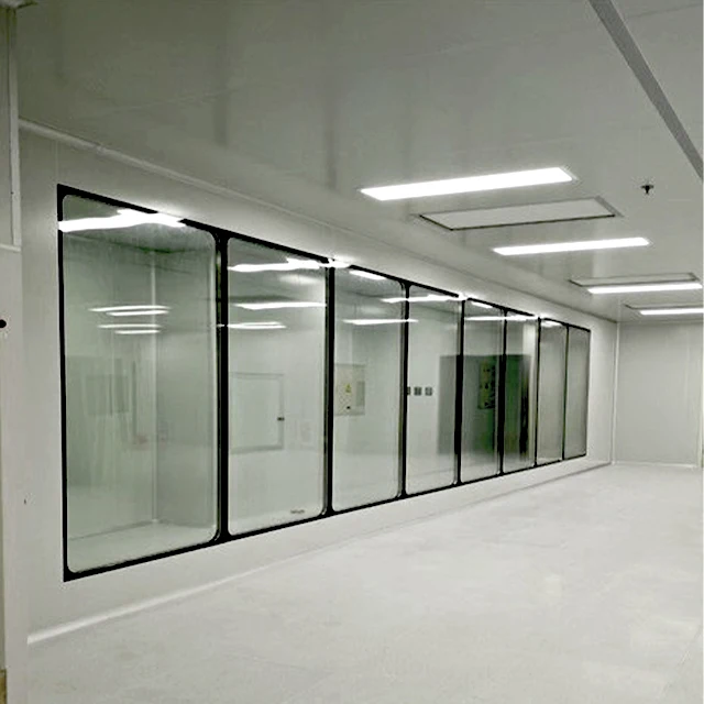 COOFULL Modular Cleanroom System with Large Glass Windows Modern Design Fiberglass Screen Netting Horizontal Opening