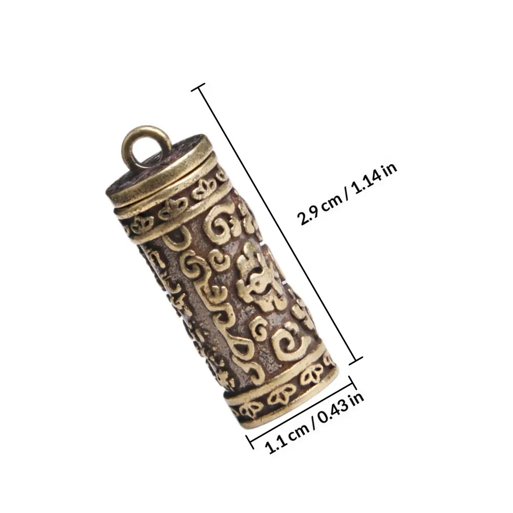 2Pcs Pendant Decoration Brass Scripture DIY Old Treatment Small Keychain Bag Pendants Vintage Creative Texture