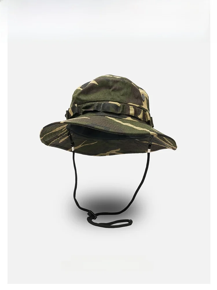 

Unisex Camouflage Fishing Cap Drawstring Outdoor Mountain Climbing Hat Fashionable Neutral Summer Sun Protection Hat Street S...