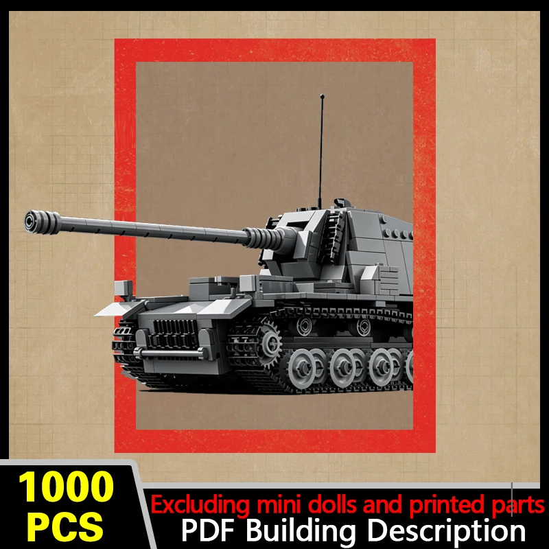 Military Heavy Tank Destroyer Model MOC Building Bricks War Equipment Style Modular Technology Gifts Holiday Assemble Toys Suit