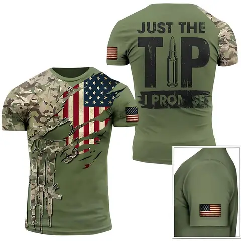 Camouflage Style Summer 3D Large-size Men's T-shirt Quick-drying and Breathable Suitable for Outdoor Activities
